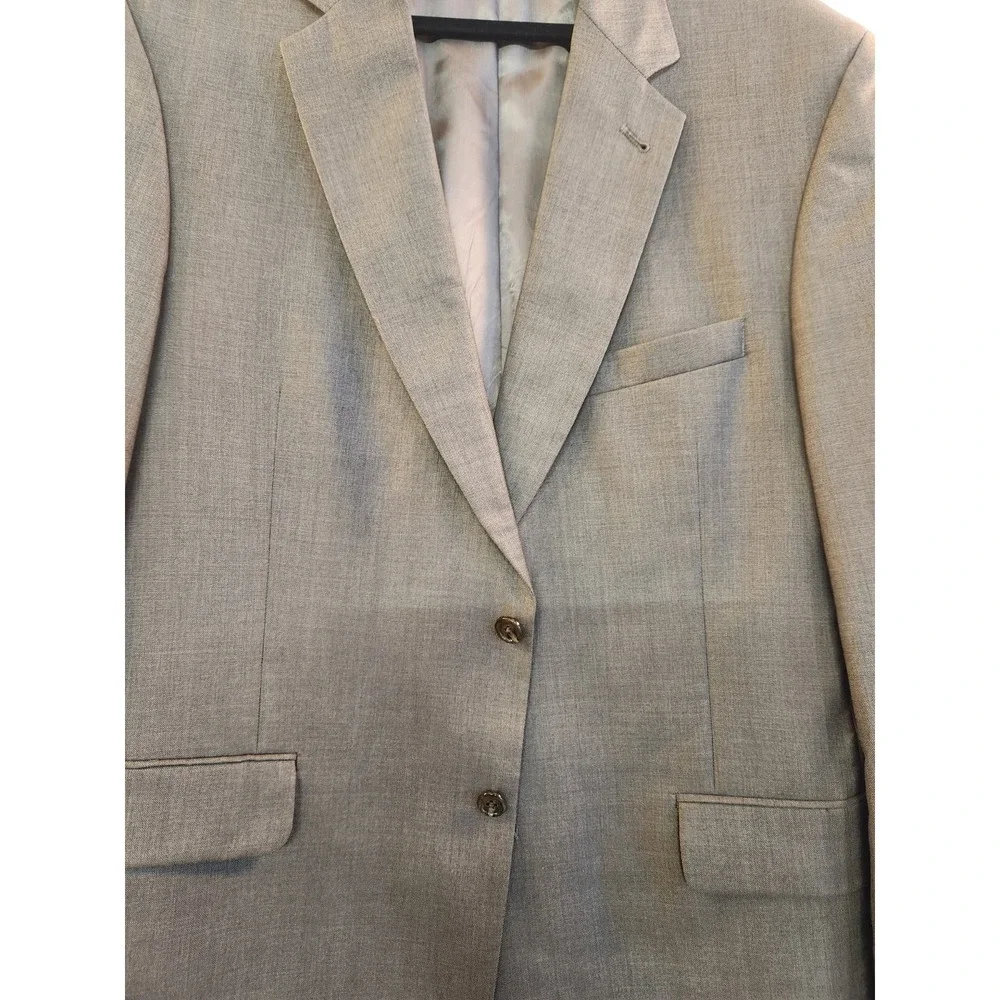 Jos A Banks‎ Men's Gray Wool Silk Sport Coat Size 44 Reg Classic Career Office